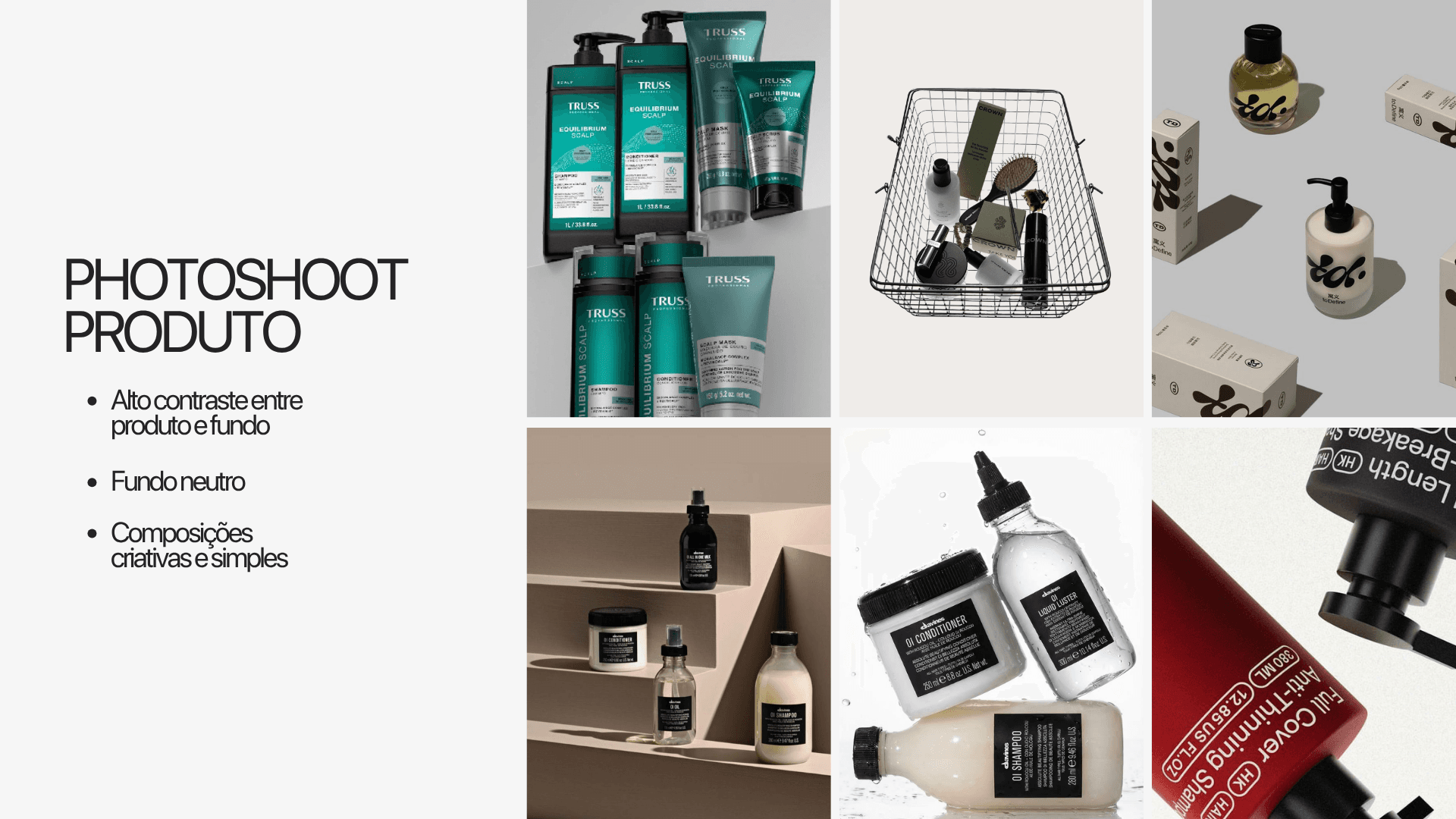 Direcional de fotografia de produto: composições editoriais em fundo neutro